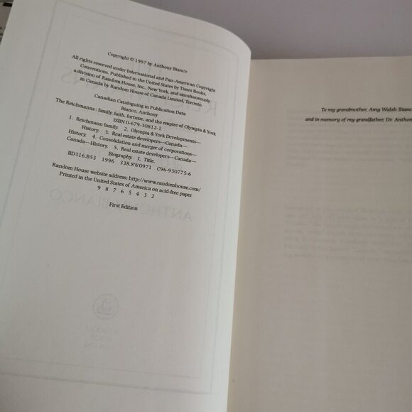 The Reichmanns Book Canadian Family Dynasty Toronto History Biography Olympia - Picture 6 of 11